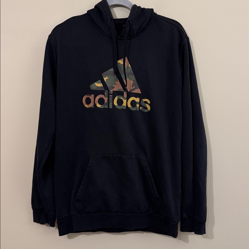 Adidas Men's Camouflage Graphic Hoodie, Black, size M